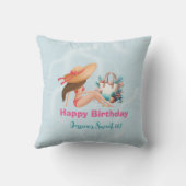 おもしろいサマープールパーティーウォーターカラースウィート16 クッション (裏面)