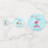 おもしろいサマープールパーティーウォーターカラースウィート16 コンフェッティ (正面)