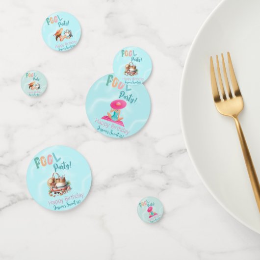 おもしろいサマープールパーティーウォーターカラースウィート16 コンフェッティ (グループ)