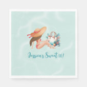 おもしろいサマープールパーティーウォーターカラースウィート16 スタンダードランチョンナプキン (正面)