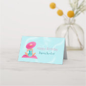 おもしろいサマープールパーティーウォーターカラースウィート16 プレイスカード (裏面)