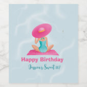 おもしろいサマープールパーティーウォーターカラースウィート16 ワインラベル (シングルラベル)