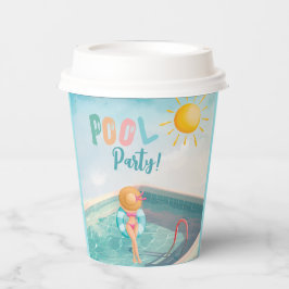 おもしろいサマープールパーティーウォーターカラースウィート16 紙コップ