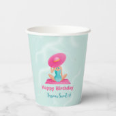 おもしろいサマープールパーティーウォーターカラースウィート16 紙コップ (裏面)