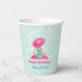 おもしろいサマープールパーティーウォーターカラースウィート16 紙コップ (正面)