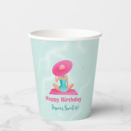 おもしろいサマープールパーティーウォーターカラースウィート16 紙コップ