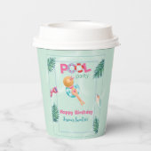 おもしろいサマープールパーティーウォーターカラースウィート16 紙コップ (裏面)