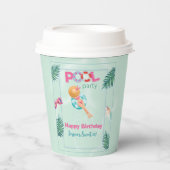 おもしろいサマープールパーティーウォーターカラースウィート16 紙コップ (正面)