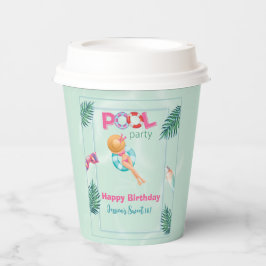 おもしろいサマープールパーティーウォーターカラースウィート16 紙コップ