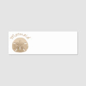 おもしろいサマーホリデーマーメイドサンドドルアートビーチ 名札 (正面)