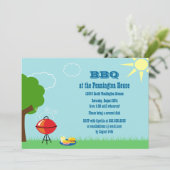 おもしろいサマーBBQ(バーベキュー)グリルパーティの招待状 招待状 (スタンド正面)