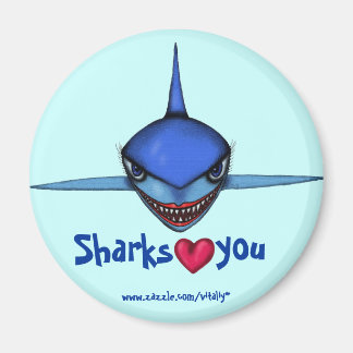 おもしろいサメの漫画クールアート磁石デザイン マグネット