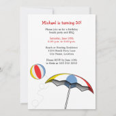 おもしろいサメビーチパーティー誕生日 招待状 (裏面)