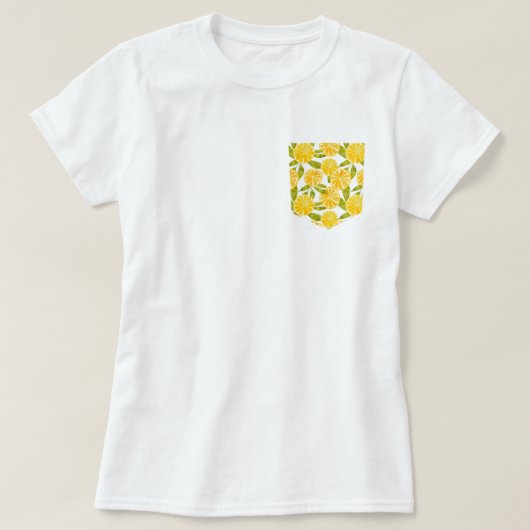 おもしろいサメリーフレッシュレモンスライスポケットTシャツ Tシャツ (デザイン正面)
