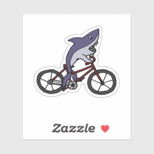 おもしろいサメ乗用自転車アニメ シール