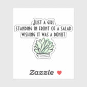 おもしろいサラダダイエット食べは女の子にすぎない シール (シート)