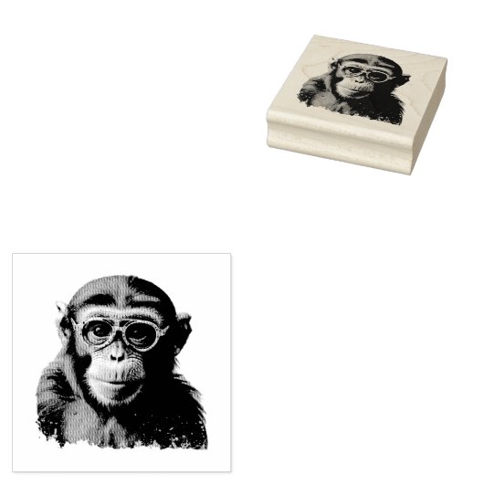 おもしろいサル ラバースタンプ (押印)