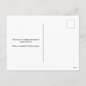 おもしろいサンキュードクターホリデークリスマス シーズンポストカード (裏面)