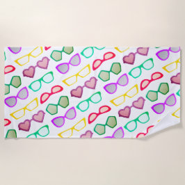 おもしろいサングカラフルラス模様 ビーチタオル