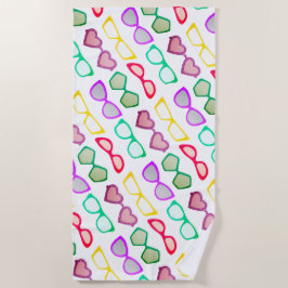 おもしろいサングカラフルラス模様 ビーチタオル