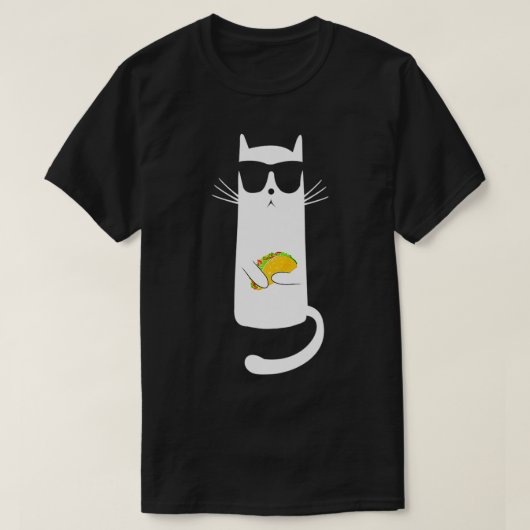 おもしろいサングラスにタコプレミアムを着た猫 Tシャツ (デザイン正面)