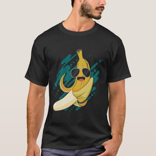 おもしろいサングラスカリウム健康Fru付きバナナ Tシャツ (正面)