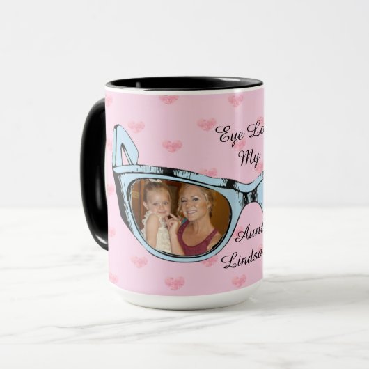 おもしろいサングラス写真パーソナライズされたコーヒーマグ マグカップ (正面左)