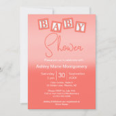 おもしろいサンゴグラデーションベビーブ男女兼用ロック 招待状 (正面)