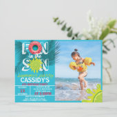 おもしろいサンサマーフォト誕生日 招待状 (スタンド正面)