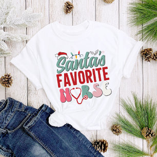 おもしろいサンタお気に入りのナースクリスマス女子 Tシャツ