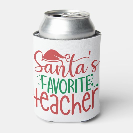 おもしろいサンタお気に入りの先生 缶クーラー (缶正面)