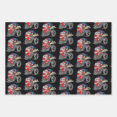 おもしろいサンタに乗るクリスマスシガーバイク ラッピングペーパーシート (正面3)