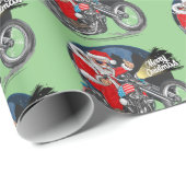 おもしろいサンタに乗るクリスマスシガーバイク ラッピングペーパー (ロールコーナー)