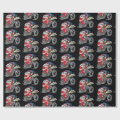 おもしろいサンタに乗るクリスマスシガーバイク ラッピングペーパー (フラット)