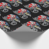 おもしろいサンタに乗るクリスマスシガーバイク ラッピングペーパー (角)
