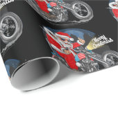 おもしろいサンタに乗るクリスマスシガーバイク ラッピングペーパー (ロールコーナー)