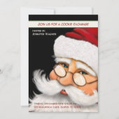 おもしろいサンタクッキーエクスチェンジカスタムクリスマス 招待状 (正面)