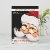 おもしろいサンタクッキーエクスチェンジカスタムクリスマス 招待状 (スタンド正面)