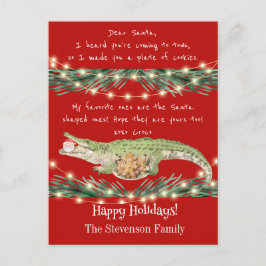 おもしろいサンタクッキーレッドフェスティバルゲーター シーズンポストカード