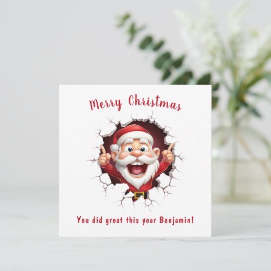 おもしろいサンタクロースがクリスマスカードを突破 カード (スタンド正面)