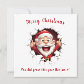 おもしろいサンタクロースがクリスマスカードを突破 カード (正面)