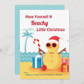 おもしろいサンタクロースのクリスマスの新年をパーソナライズ シーズンカード (正面/裏面)