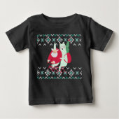 おもしろいサンタクロースのクリスマスホリデー ベビーTシャツ (正面)