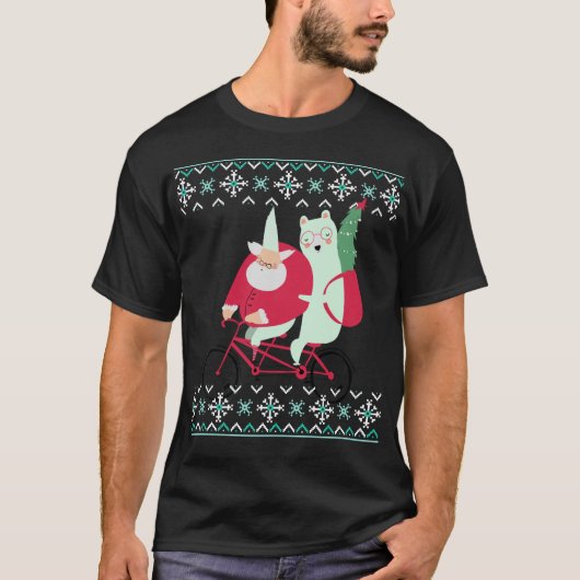 おもしろいサンタクロースのクリスマスホリデー Tシャツ (正面)