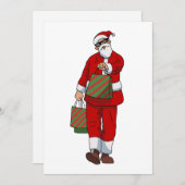 おもしろいサンタクロースの買い物 シーズンカード (正面/裏面)