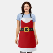 おもしろいサンタクロースは赤いクリスマス休暇に似合う エプロン (着用した状態)