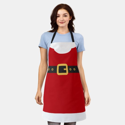 おもしろいサンタクロースは赤いクリスマス休暇に似合う エプロン (着用した状態)