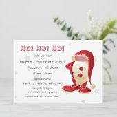 おもしろいサンタクロースクリスマスパーティの招待状 招待状 (スタンド正面)