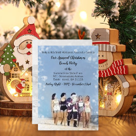 おもしろいサンタクロースクリスマスビーチパーティー 招待状