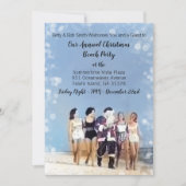 おもしろいサンタクロースクリスマスビーチパーティー 招待状 (正面)